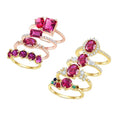 Abiding Delicate Fine Jewelry Rose Gold Plated Pinkish Red Lab Grown Ruby Gemstone 925 Sterling Silver Ring for Women Wedding