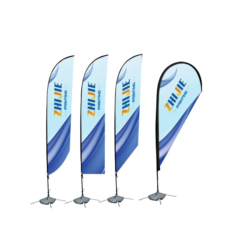 Custom Business Advertising Event Outdoor Open Flying Feather Flag Banner Teardrop Flags Beach Flags with Stand Pole Kit