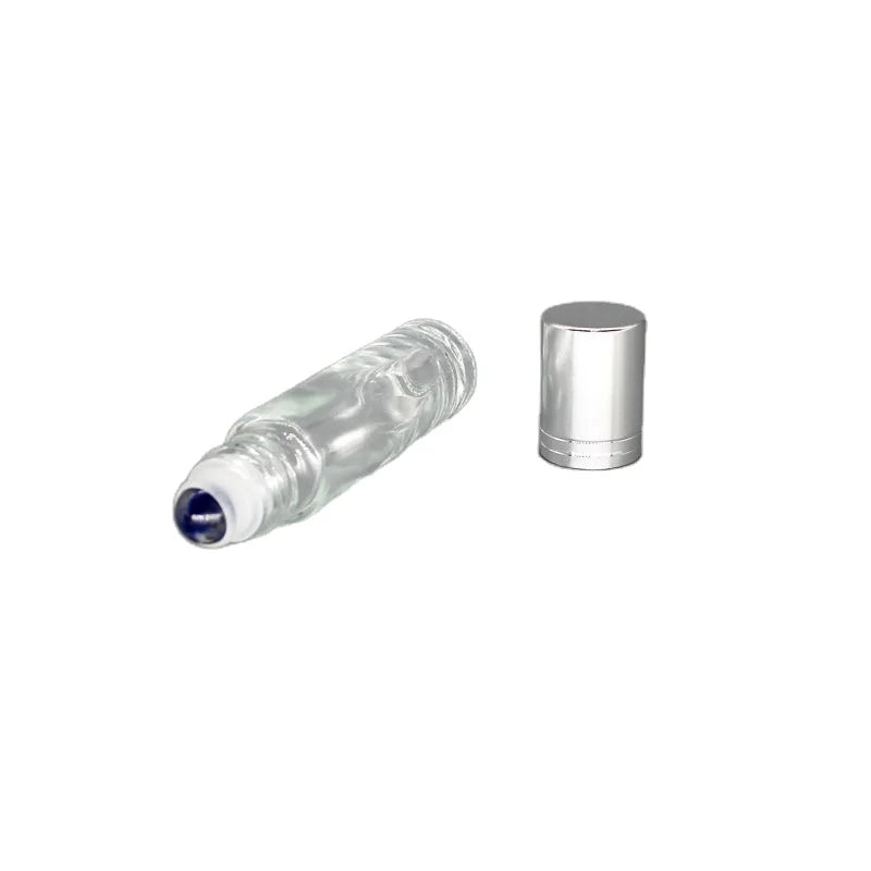 2026 Natural Crystal Crafts Stones Essential Oil Gemstone Roller Ball Bottles Transparent Frost Glass 10ml Roll on Perfume Bottle