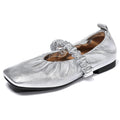 2024 Trendy Spring New Simple Comfortable Low-Heeled Mary Jane Women's Sheepskin Leather Shoes Flat Loafers