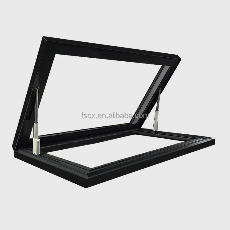 Latest Design Modern Aluminum Alloy Laminated Tempered Glass Heat Insulation Flat Roof Swing Skylights for Homes