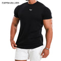 Men's T-Shirts Custom LOGO Mens Fitness Shirts Plus Size O Neck Drop Shoulder GYM Wear Workout Customized Man T Shirt