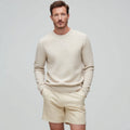 Dongguan Factory Men's Lightweight Cotton-Linen Crewneck Sweater Breathable Summer Knitwear
