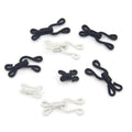 Nylon Black Dress with White Fur 38mm Buckle Fastener Brass Fabric Covered Hook and Eye for Trousers and Skirts