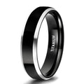OAHLAN 6mm 8mm Black Luxury Wedding Band Pure Polished Titanium Rings for Men Women Lover Ring Couple Engagement Fashion Jewelry