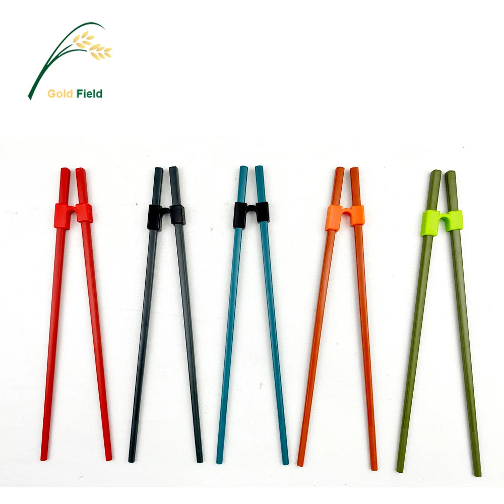 Durable Rainbowcolor PE Chopsticks with Trainer Aid Kit for Adult Dishwasher Safe