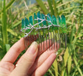 Diy Competitive Price Witch Tree Fork HZ Natural Blue Green Crystal Rainbow Hair Band Bridal Silver Thread Comb