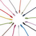 DIY Keychain Craft Making Metal Ball Chain with Connector Clasp Colorful Metal Hanging Chains for Coca 2.4mm Ball Bead Chain