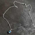 Wish Jewelry Ins Dainty 925 Pure Silver Beads Chain Love Heart Pendant Necklace Hot Sale Zircon Moonstone Heart Shape Necklace