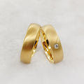 Handmade Simple Matte Wedding Engagement Rings 14k Gold Filled 316L Stainless Steel Jewelry Marriage Bridal Sets