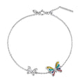 14K Gold Plated S925 Sterling Silver Butterfly Bracelet - Adjustable Brilliant Fine Jewelry Gift for Women Hypoallergenic Custom