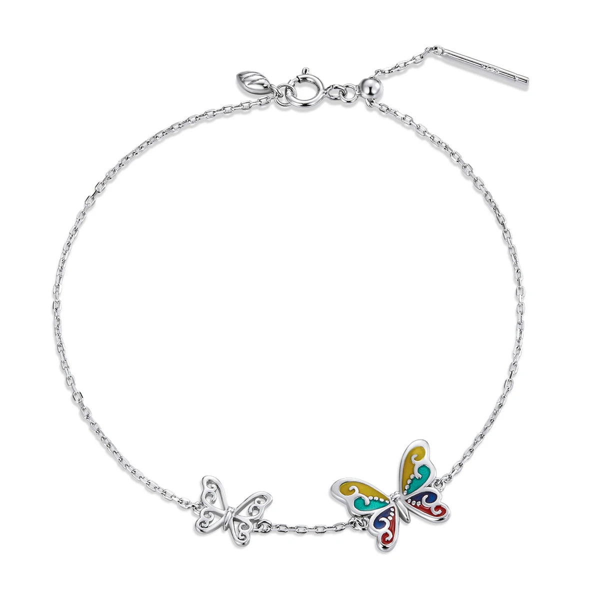 14K Gold Plated S925 Sterling Silver Butterfly Bracelet - Adjustable Brilliant Fine Jewelry Gift for Women Hypoallergenic Custom