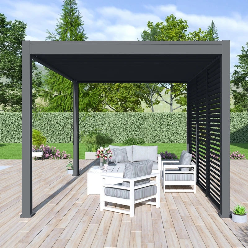 Hot Sales Bioclimatic Pergolas Manual Motorized Easy Fast Setup Aluminum Frame with Powder Coating Nature Pressure Treated Wood