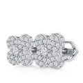 Hip Hop Iced Out Moissanite Earrings Jewelry 925 Sterling Silver Stud Earrings for Women Lucky Four Leaf Clover Stud Earrings