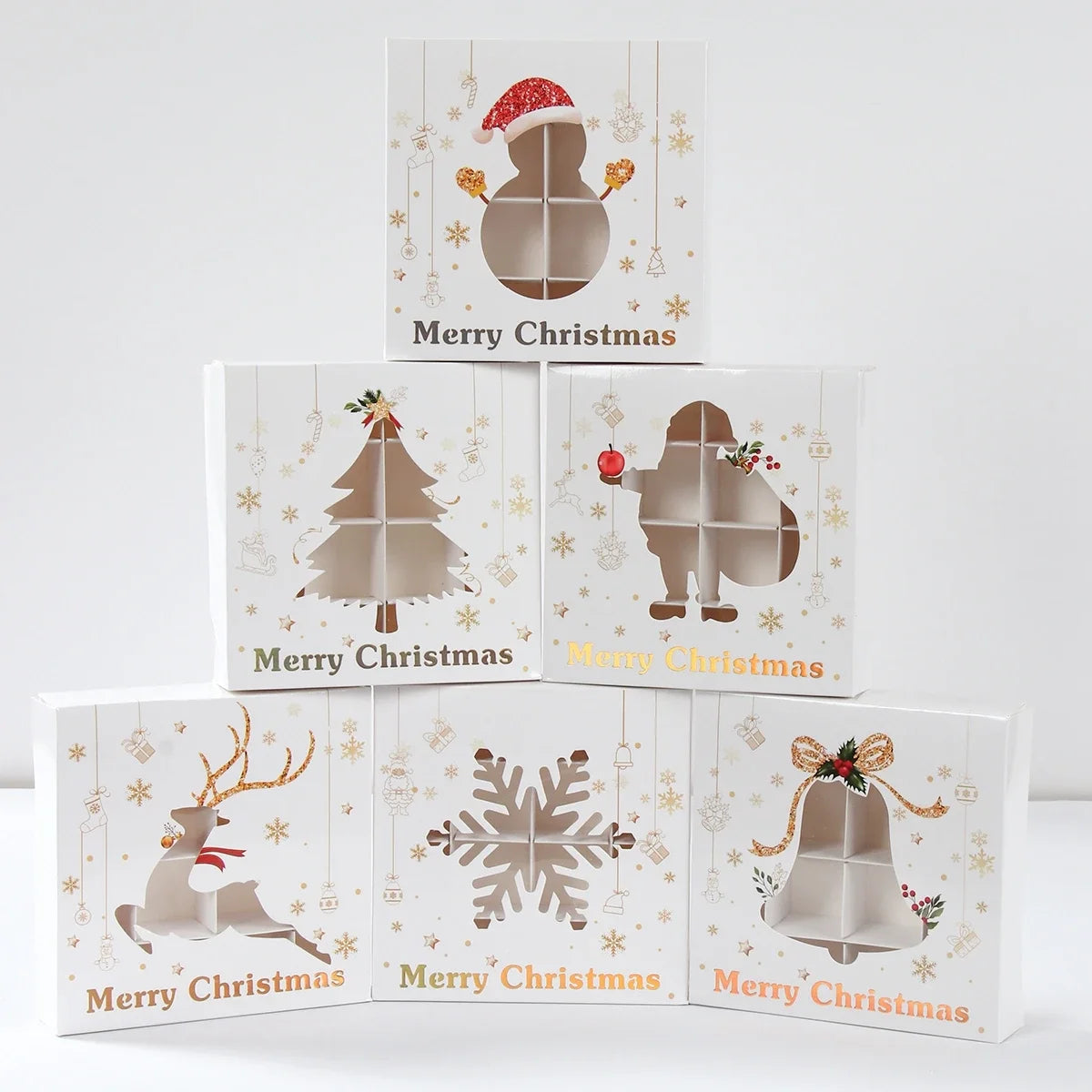 Christmas Candy Boxes Cookie Biscuit Packing Bag 2024 Christmas Decoration for Home Navidad Xmas Wrapping Gift Box New Year 2025