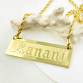 Embossed Name Plate Chain Raised Letter Necklace Customize Hawaiian Samoa Personalized Birthday Anniversary Gift Jewelry MegaBDM