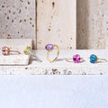 A2983 Abiding Jewelry Factory Lab Pink Sapphire 925 Sterling Silver Womens Jewelry Rose Gold Plated Small Ring