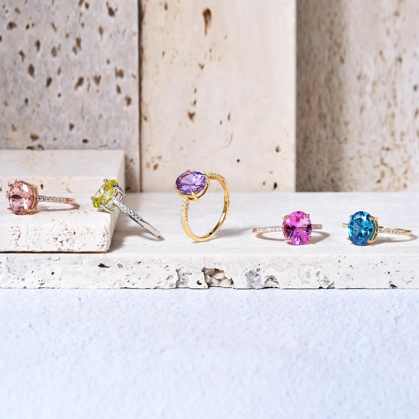 A2983 Abiding Jewelry Factory Lab Pink Sapphire 925 Sterling Silver Womens Jewelry Rose Gold Plated Small Ring