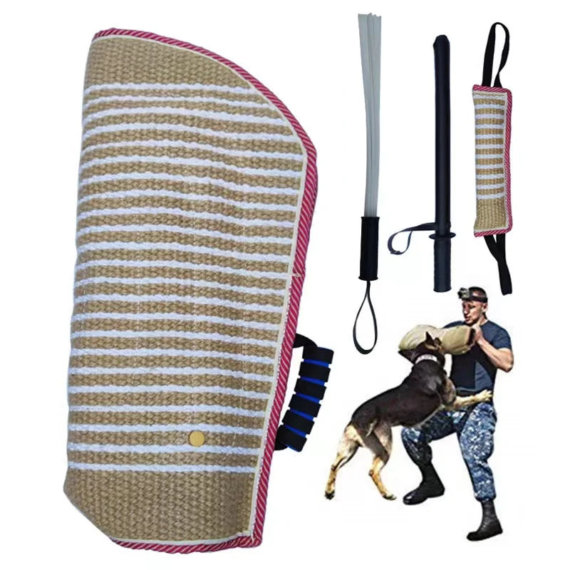 Professional K&9 Attack Protection Dog Training Set Durable Bite Sleeve Tug Stick Bar Stylish Jute Training Gear Nylon Cloth