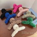 Winter Fall Hair Accessories 13cm Large Big Clamp Fuzzy Plush Curl Teddy Lamb Wool Fluffy Faux Fur Hair Claws Clips for Women