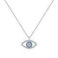 Daidan Necklace Wholesale Blue Stone Zircon Pendant Sterling Silver Devil Eye Necklace