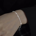 INS Style Girls 925 Sterling Silver Sparkling 2mm Hand Chain Link Stackable Bracelets Decoration for Women Daily Wear