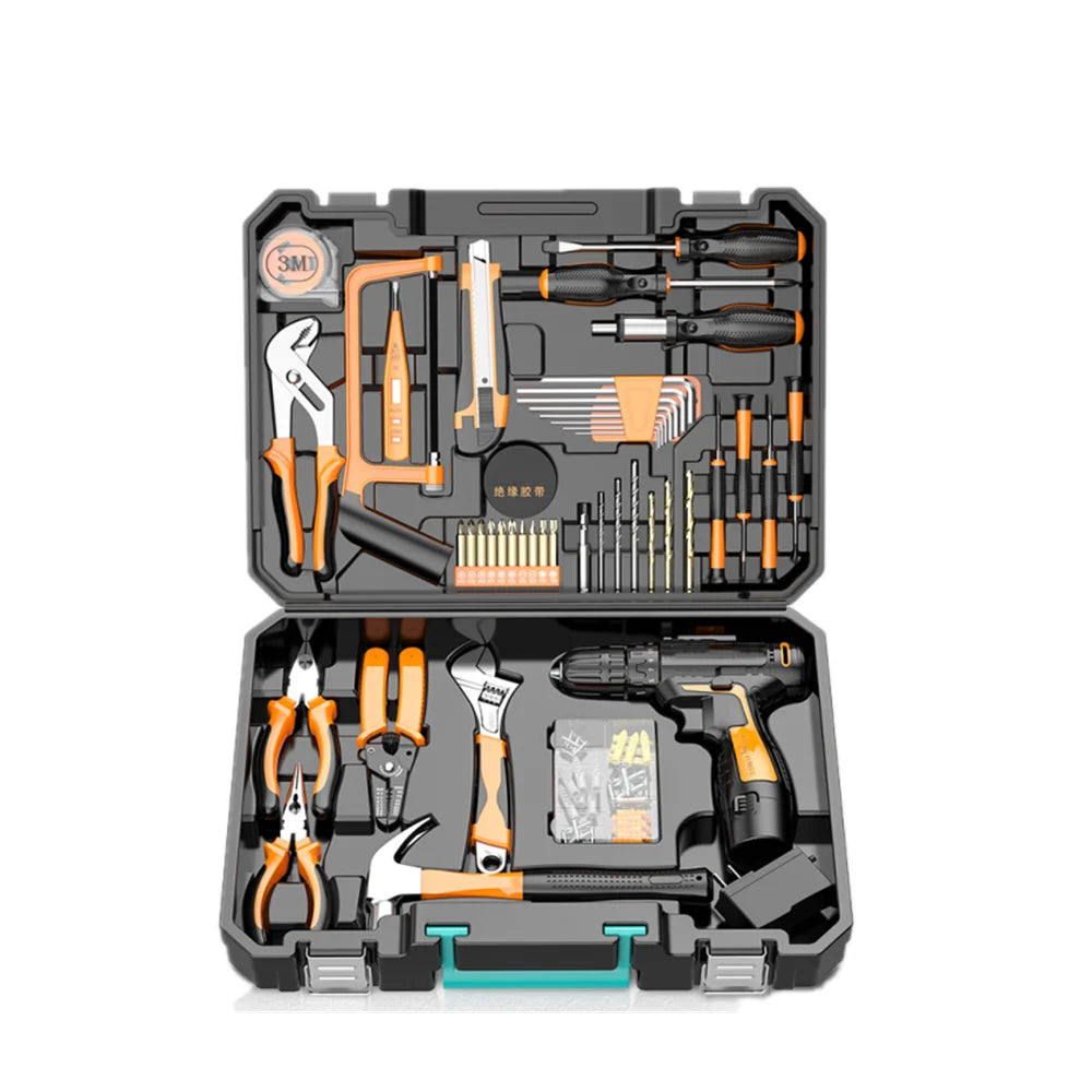 Lockable and Portable Multi-function Auto Repair Tool Box Trolley Cabinet Toolbox Multiple Compartments With Full Tools