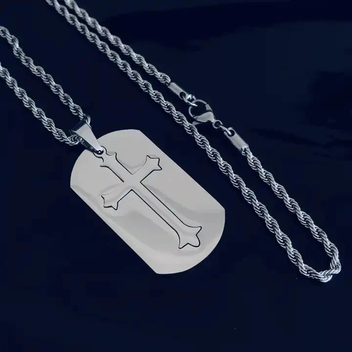 Popular Skull Stainless Steel Necklace Trend Hip Hop Dinosaur Necklace Personality Cool Pattern Cross Pendant Necklace for Men