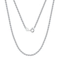 RINNTIN SC61 Solid 925 Sterling Silver Finding Jewelry Rhodium Plated 1.3MM Circle Rolo Link Chain Necklace for Women