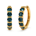Milskye Fashion Fine Jewelry for Women 2024 14k Gold Plated 925 Sterling Silver Blue Sapphire Hoop Earrings