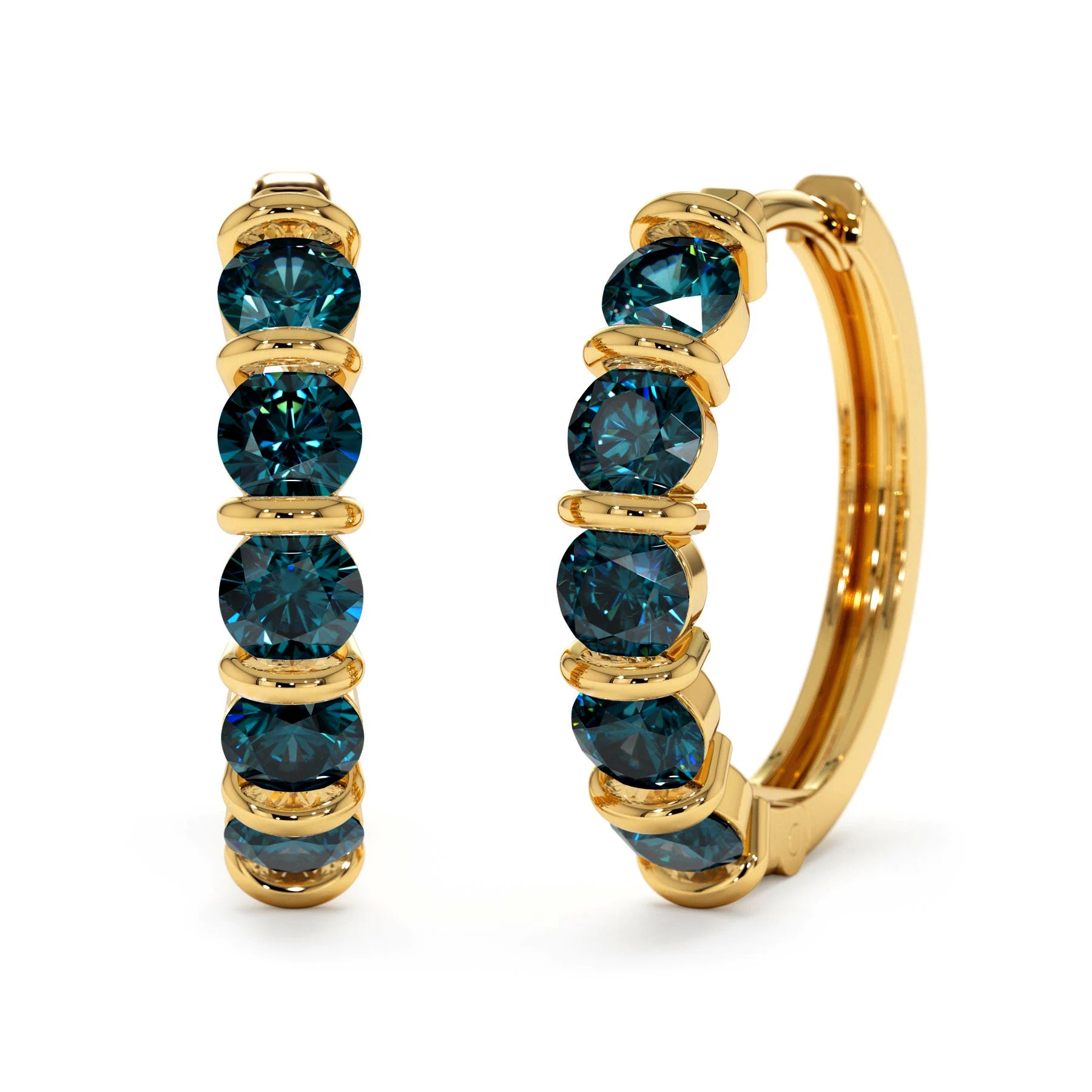 Milskye Fashion Fine Jewelry for Women 2024 14k Gold Plated 925 Sterling Silver Blue Sapphire Hoop Earrings
