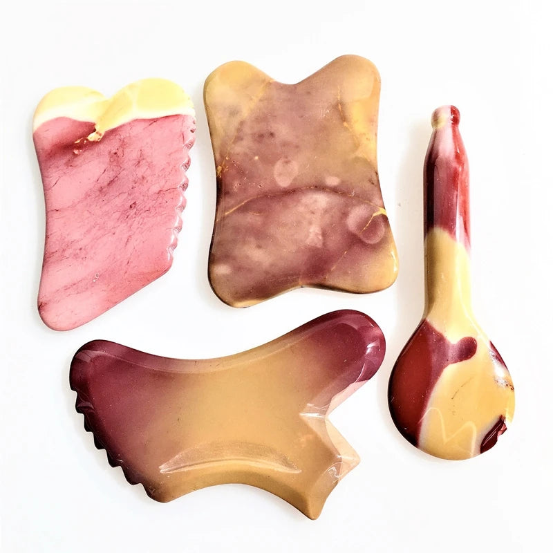 HY Newest Product Beauty Mookaite jasper Gua Sha Tool for Beautiful Skin Scraping Spiky Guastone