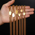 8mm 10mm Chunky Miami Cuban Link Chain Necklace Super Strong PVD Gold Stainless Steel Bracelet Men Rocker Rapper Heavy Necklace