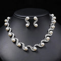 Light Luxury New Pearl Necklace Earrings Set Small Fashion Temperament Jewelry Two-piece Set of Jewelry