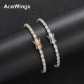 BB119   3mm  7"  8"Tennis Chain Bracelet Hip Hop Jewelry Gold Silver Material CZ Bracelet Iced Out