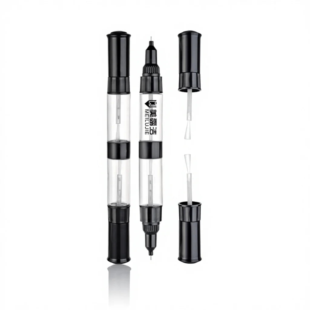 Customization Empty Nail Art Pen Screw Cap Scratch Repair Painting 11ML 3 In1 Double Point Plastic Soft Squeeze Screen Printing