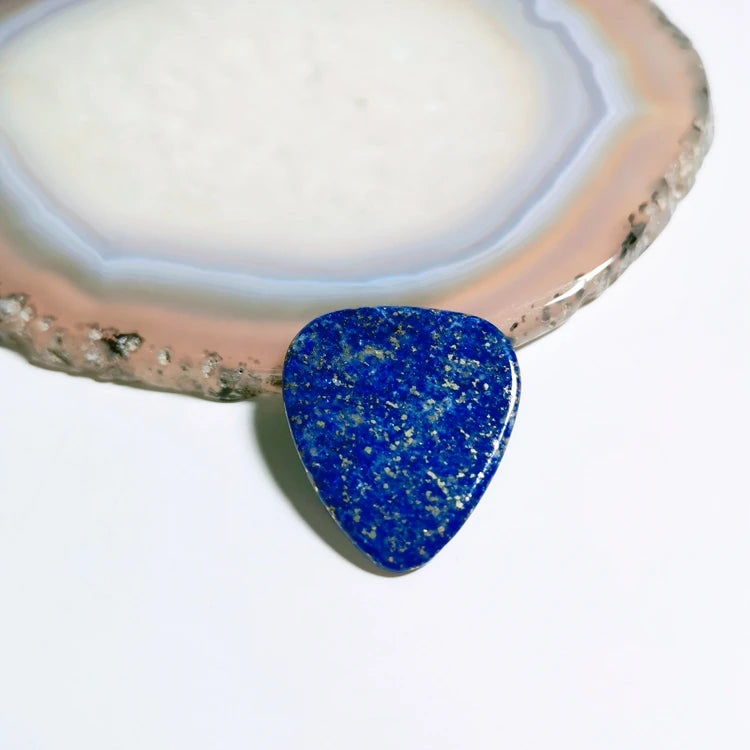 2026 Diy Plectrum Mediator Triangle Guitar Picks Custom Logo Lapis Lazuli Guitar Picks Gem Stones
