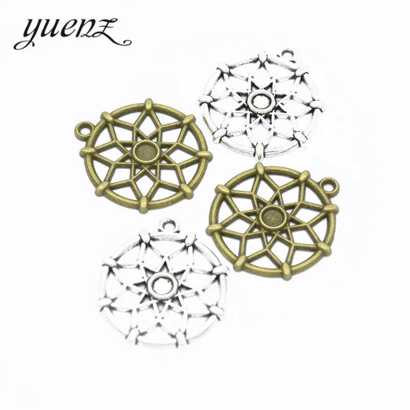 YuenZ Dreamcatcher Charms Metal Necklaces Pendants for Bracelet Necklace Jewelry Making 30*26mm B139
