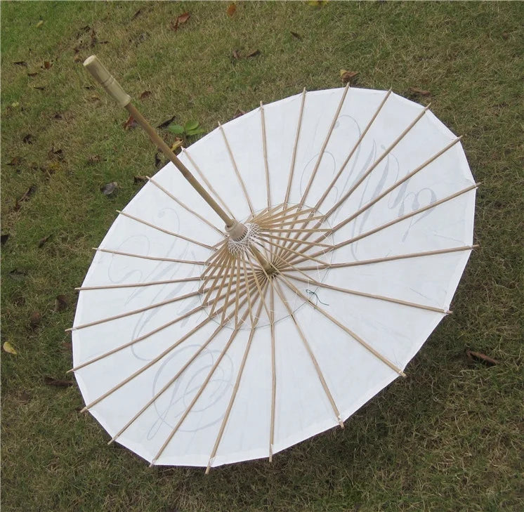 MOQ 2 Pieces Chinese Traditional Handmade White Paper Wedding Parasol Wedding Personalised Paper Parasol