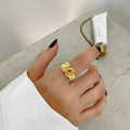 High Quality Simple Style Thick Fashion Jewelry Cold Wind Irregular S925 Sterling Silver Open Adjustable 925 Ring Women