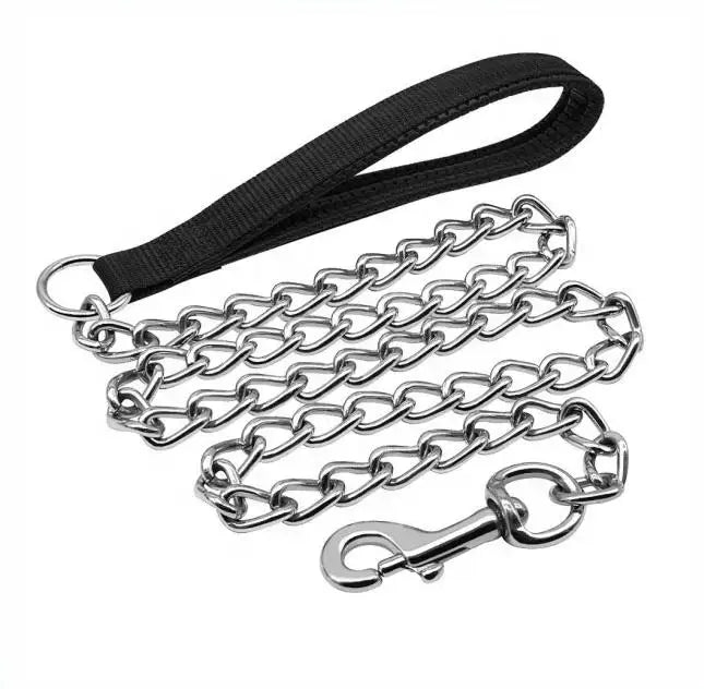 Custom Dog Leash with Stainless Steel Pet Chain Handle Twisted Metal Welded Transmission Chain for Big Dogs