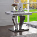 Silver Stainless Steel Frame Luxury Modern End Tables Set Furniture Living Room Corner Table White Marble Coffee Side Tables
