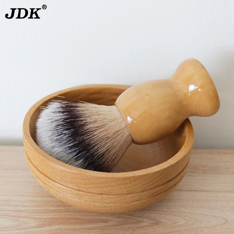 Wooden Handle Shaving Brush Bowl Mug Shave Soap Cream Mug Professional Shaving Brush Barber Tool