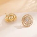 SC New Trend Gold Plated Earrings Round Hoop Zircon Earrings Designed Diamond Stud Earring Women Wedding Jewelry