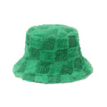 Plaid Winter Solid Bucket Hats  Fleece Women Plush Cap Warm Soft  Adjustable  Fisherman Hat