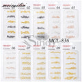 New Design 6 Grids English Letters Alloy Nail Crystal Art Sticker