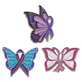 Ribbon Butterfly Enamel Pins Love Strength Faith Hope Brooches Lapel Jewelry Backpack Clothes Collar Badge Gift for Friends