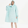 Factory Customize Warm Fleece Blanket Hoodie Zipper Big Hooded Blanket With Sleeve Oversize Adult Blanket Sweater for Women Men