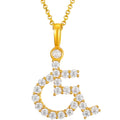 Drop Shipping Fancy Design Wheelchair Statement Charm Jewelry Necklace Gold Silver Plated Silver Moissanite Pendant