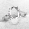 Sterling Silver 4*6/6*8/7*9/8*10/9*11/10*12mm Semi Mount Ring Empty Frame Blank Setting S925 Without Center Stone DIY for Inlay